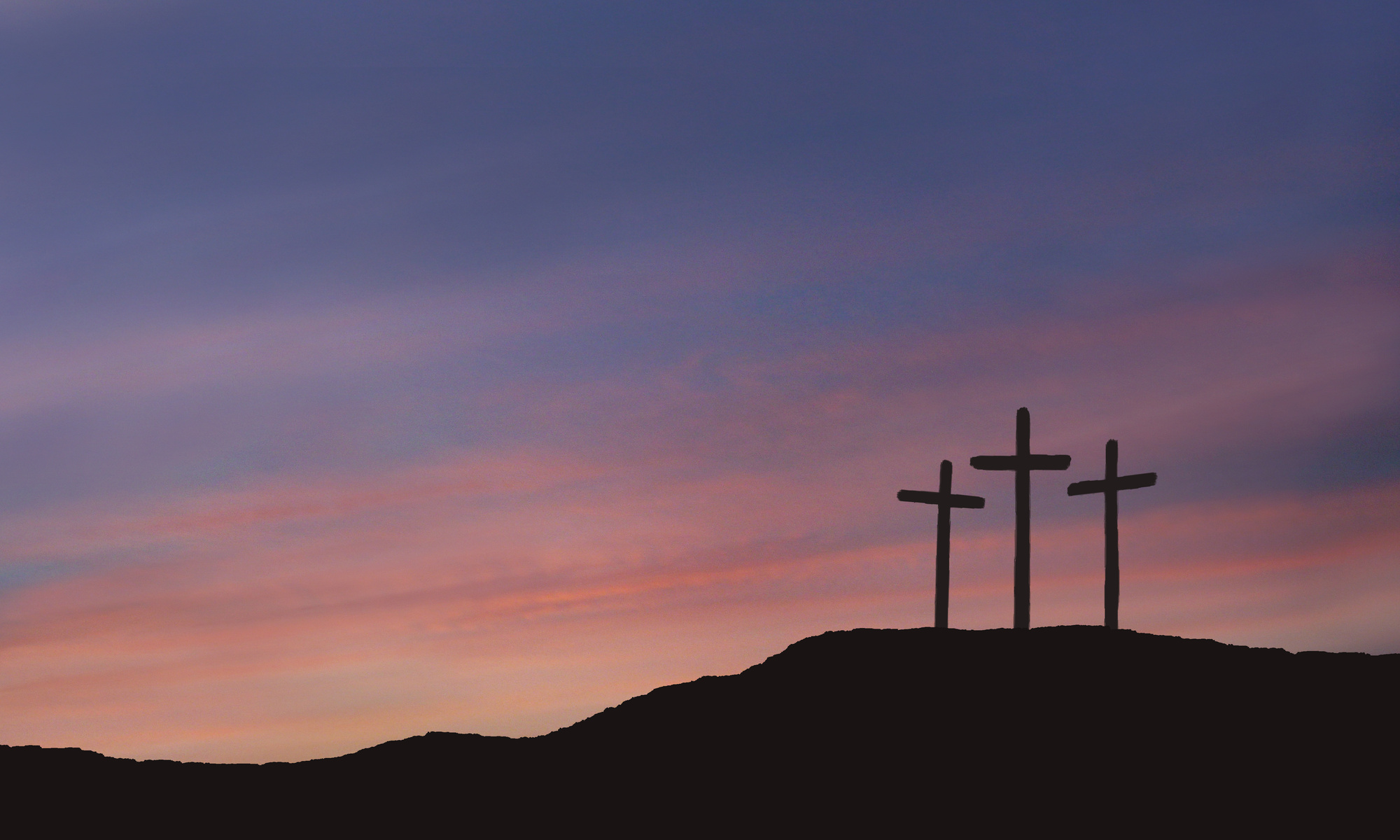 Sunrise Sunset Sky Calvary Crosses Christian Cross Religious Easter Resurrection
